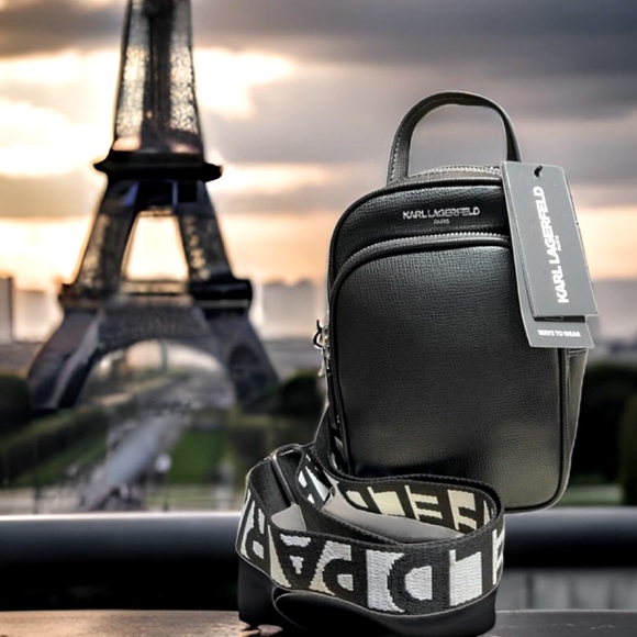 Karl Lagerfeld Paris Handbags - Karl Lagerfeld Paris NWT Black Maybelle Sling Crossbody Bag (P036)